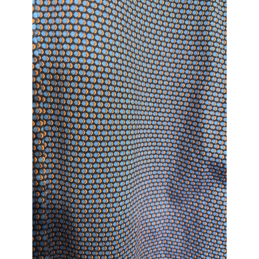 Butter Cloth Sz L Shirt Blue Geometric Circle Pattern Button Up Flip Cuff - Picture 10 of 10